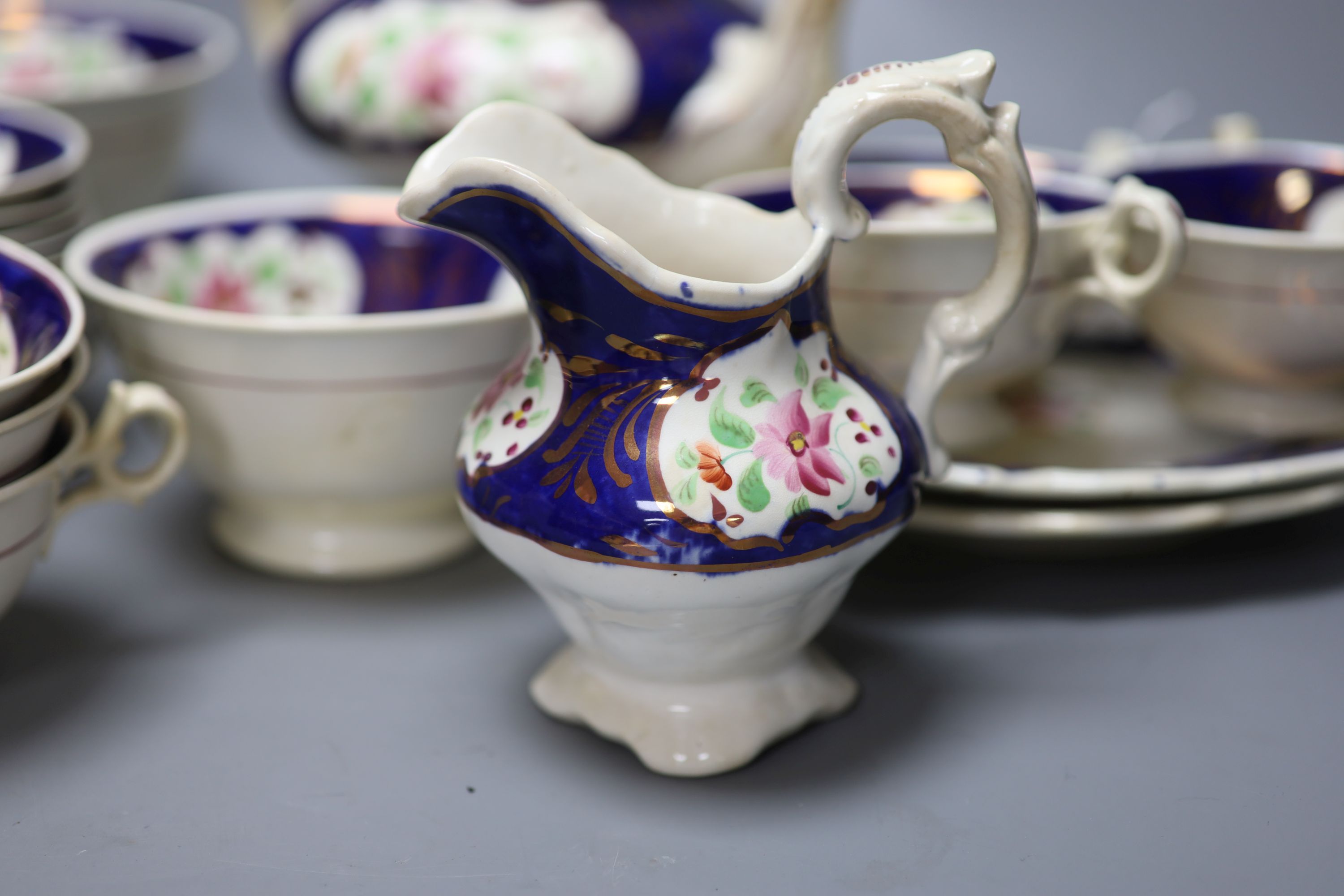 A Victorian Continental porcelain teaset